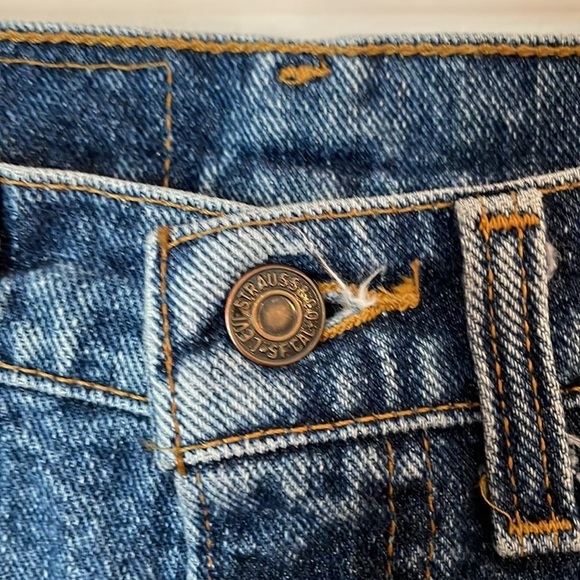Levi’s Jeans 505 SZ 32/32 Made in the USA Fray at Bottom Blue/White Wash - Picture 6 of 10